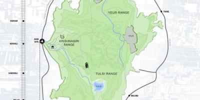 Sanjay gandhi Ulusal Parkı haritası