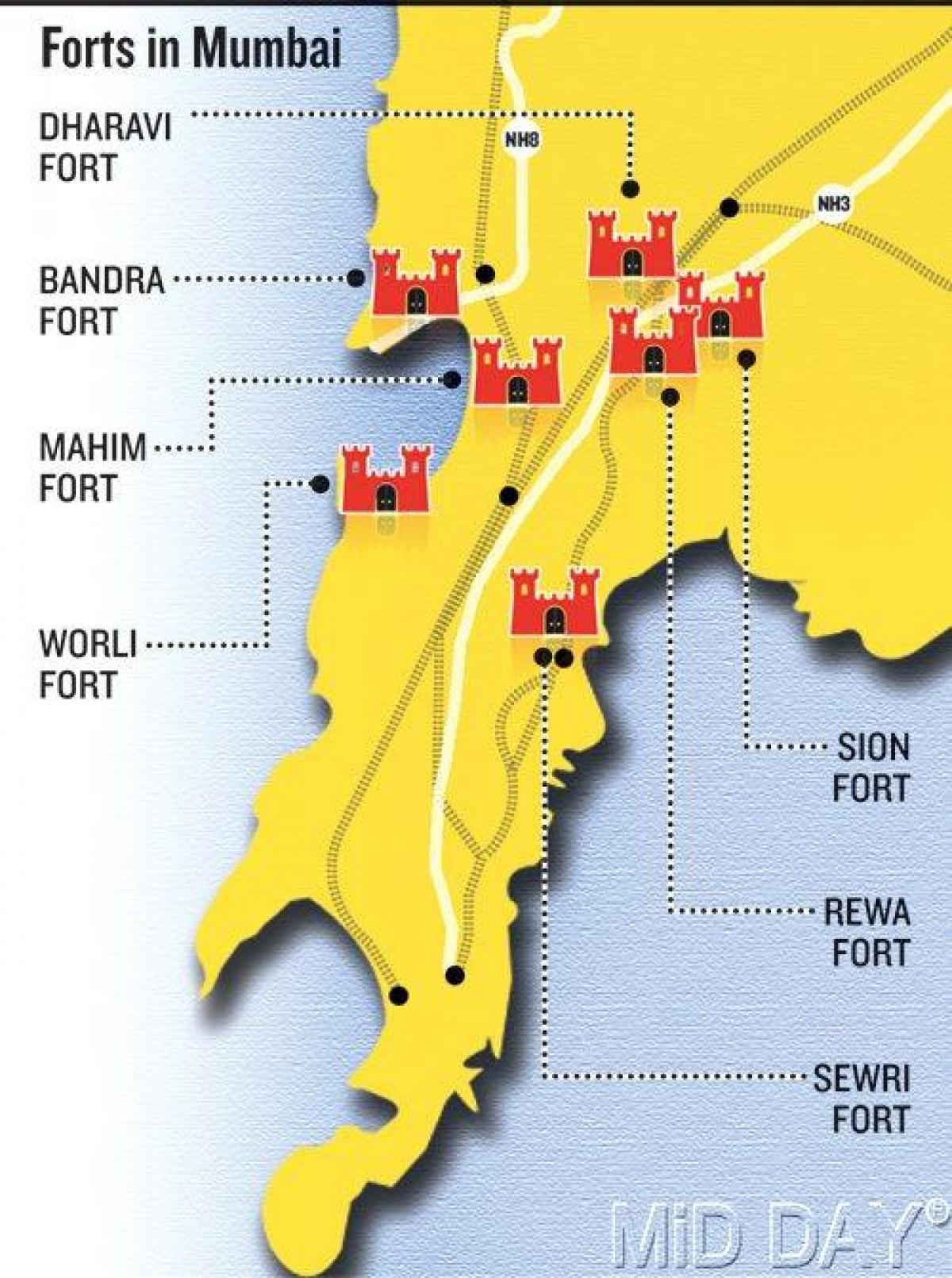 Mumbai fort bölge haritası