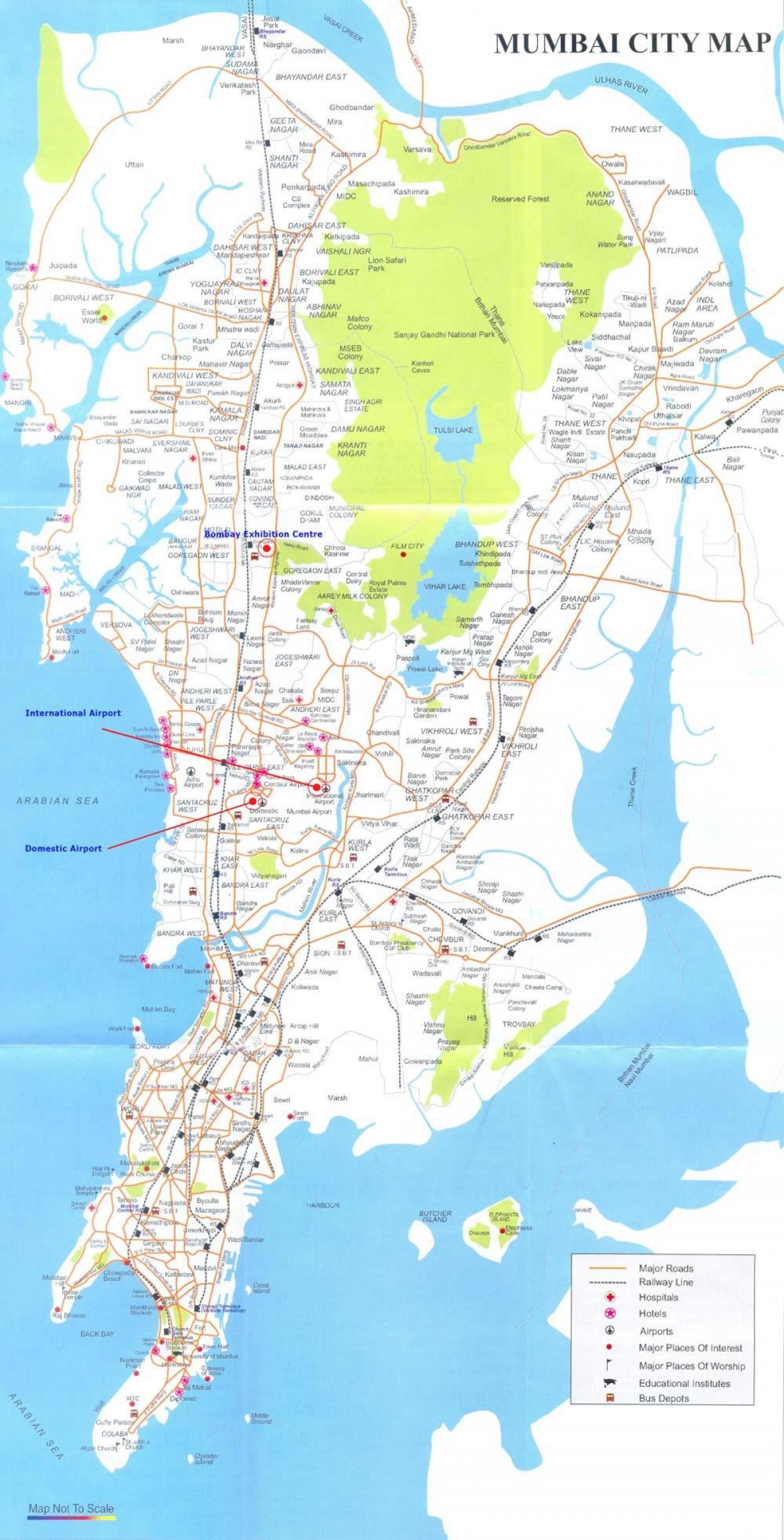 Harita üzerinde Bombay