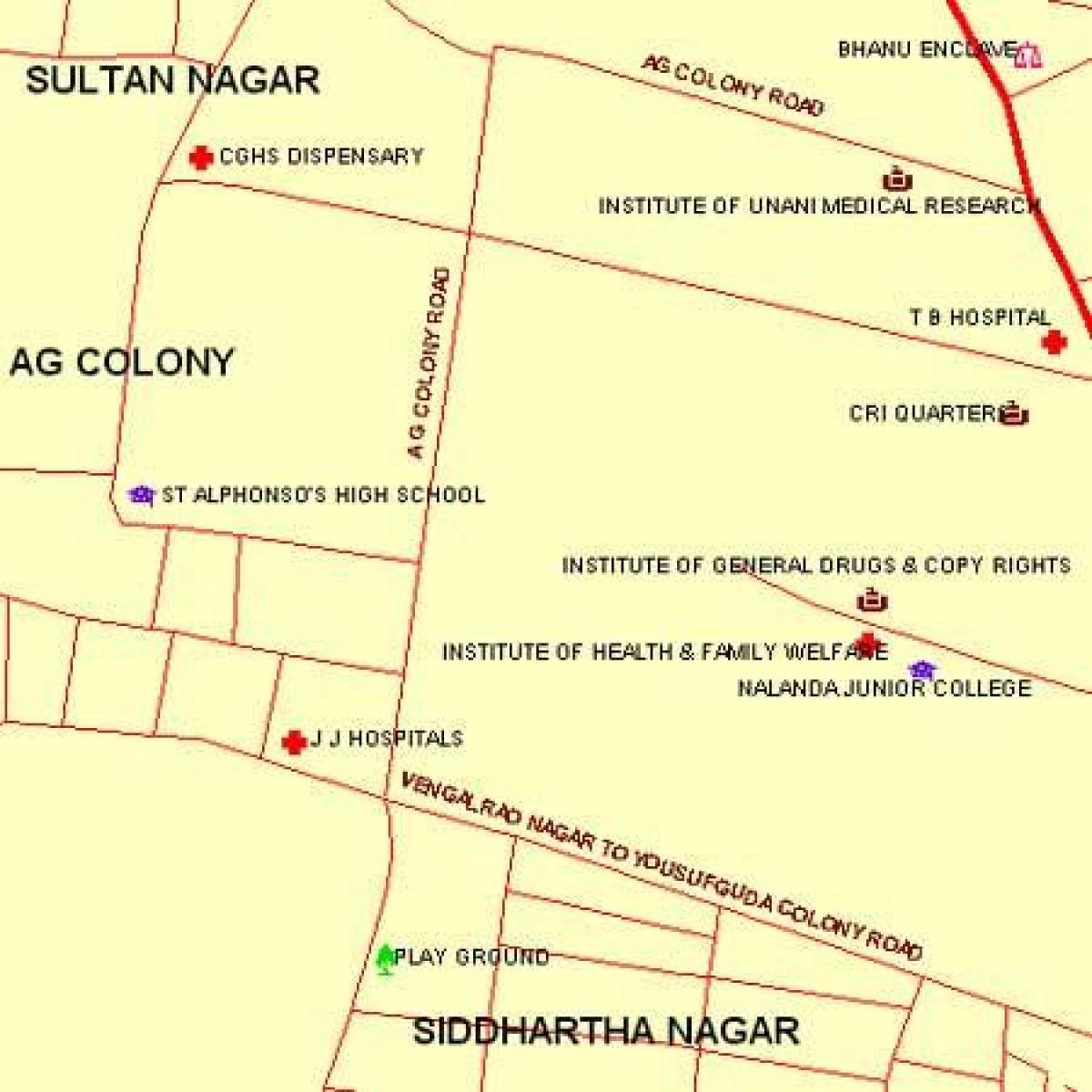 Mumbai'deki JJ Hastanesi harita