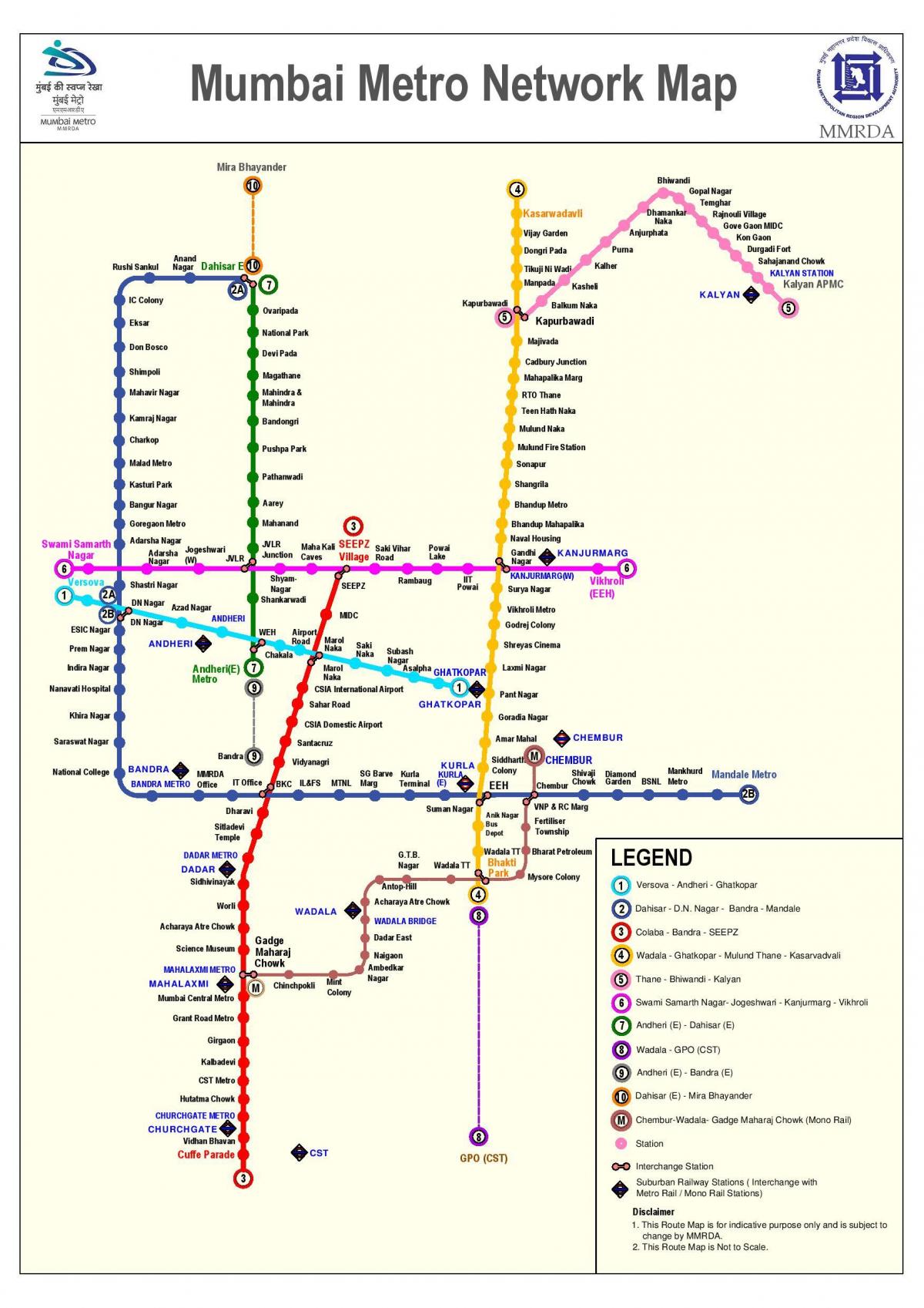 metro güzergah haritası Mumbai