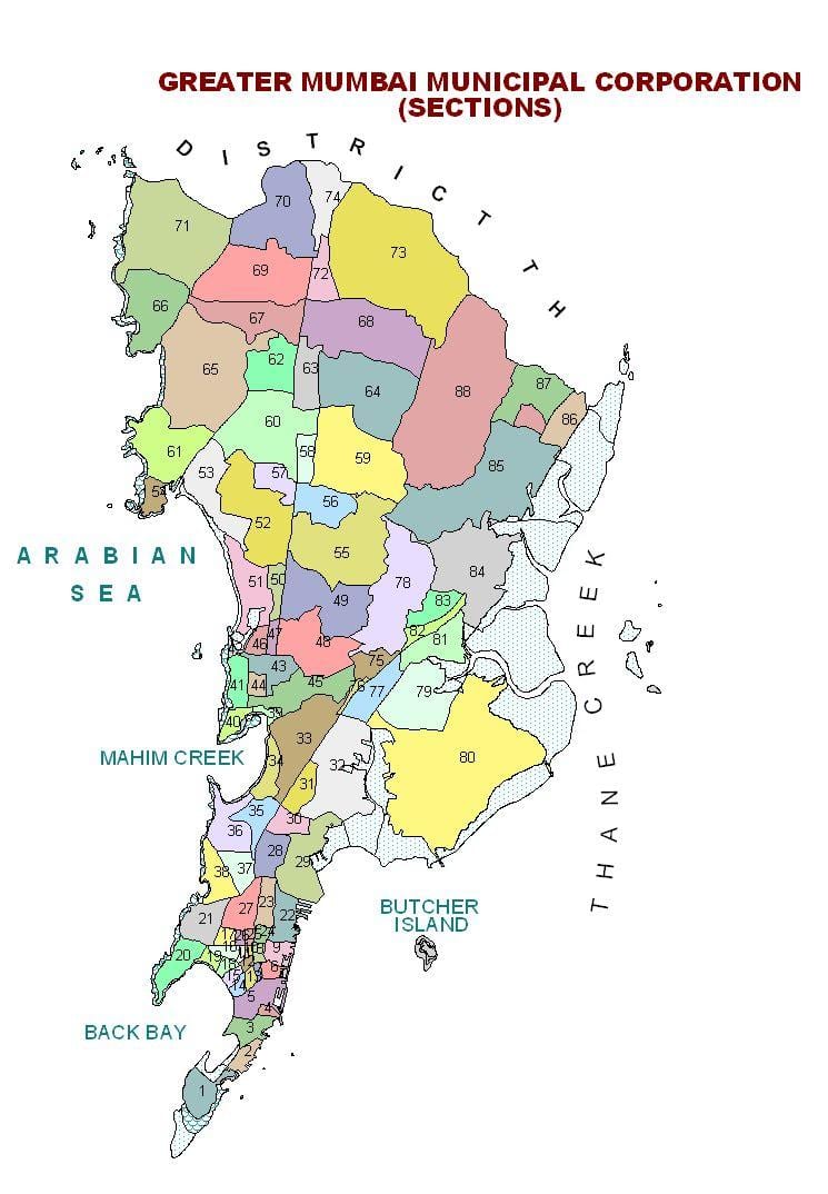 Mumbai bölgesinin haritası