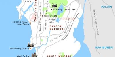 Bombay şehir haritası, turist