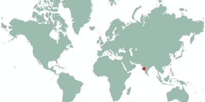 Dünya haritası üzerinde Mumbai